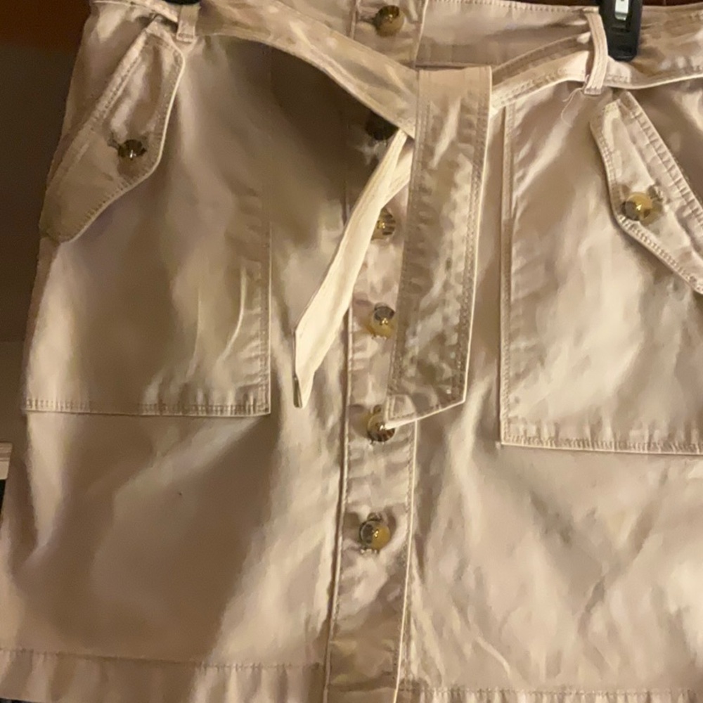 White House Black Market Tan mini skirt.